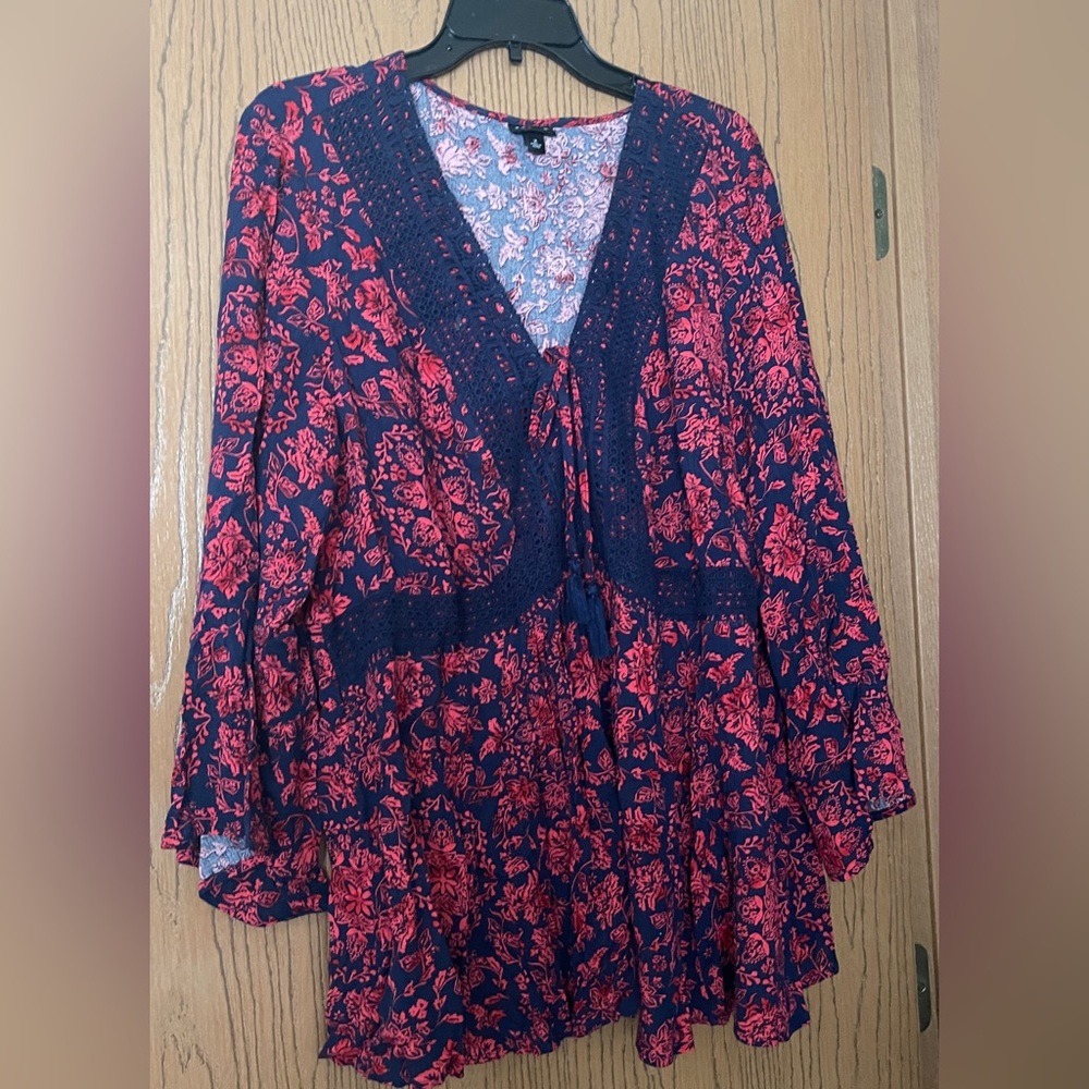 BABYDOLL CRINKLE GAUZE SMOCKED TOP Size 2 from Torrid